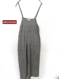 ARCHIVES ブラウン　グレンチェック　大人かわいいサロペット