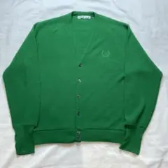 90s アクリル カーディガン グリーン Mサイズ相当