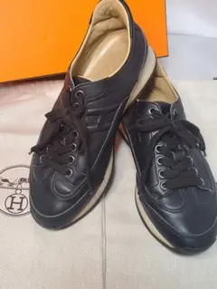 【箱、布袋付きHERMES エルメスレディース定番クイックラインスニーカー 36