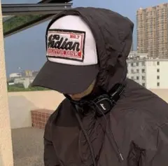 キャップ メッシュキャップ 帽子 アメカジ CAP ブラック Y2K グランジ