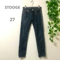 STOOGE 濃紺 ストレートデニムパンツ 【27】 メンズ 美品 ウエスト74