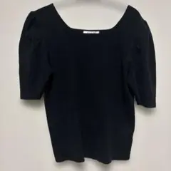 KHALIA ブラック 半袖 トップス スクエットネック　Lサイズ　ゆったり