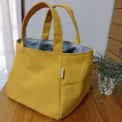 ８号帆布のぽってりかわいい♡小さめかぼちゃバッグ/マチ広４枚ハギバッグ