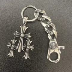 【再入荷】 職人手作り　スリークロス　シルバーキーリング