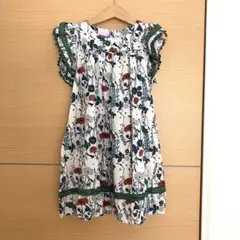 グリーン　プリント　ワンピース　120cm