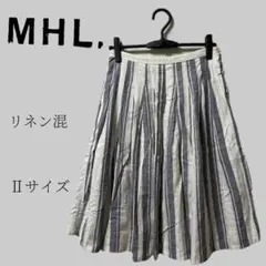 MHL. リネン混　フレアスカート IIサイズ