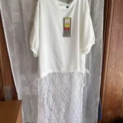 ホワイト レース付きチュニック 4L