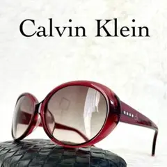 極美品　Calvin Klein　サングラス　ブラウンレンズ　レッドフレーム