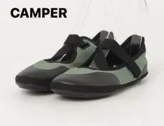 CAMPER RIGHT NINA フラットシューズカーキグリーン サイズ38