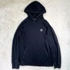 adidas アディダス　トレフォイル　L プルオーバーパーカー　ブラック