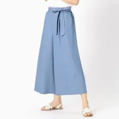 COMME CA MODELS【11】ワイドパンツ　ライトブルー　大きいサイズ