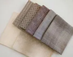 QUILT PARTY✤カットクロス／パッチワーク生地／ベージュ茶系7柄セット①