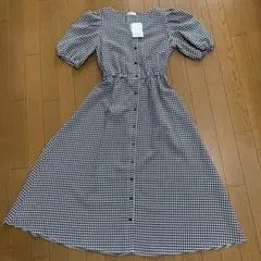 COLZA チェック柄 半袖シャツワンピース