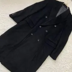 LANVIN ロングコート ブラック R50-46 上品 ビジネス フォーマル