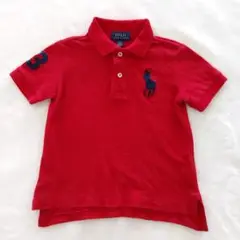 Polo Ralph Lauren ポロシャツ 赤　95 ビッグポロ刺繍　3