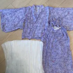 薄紫色 花柄 浴衣セット 110cm アプレ
