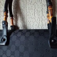 GUCCI 2WAY GGキャンパス レザー バンブーお洒落
