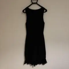 Theory ブラック ノースリーブ ミニワンピース