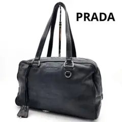 PRADA クロシェット付き トートバッグ ハンドバッグ レザー プラダ