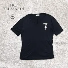 【トゥルートラサルディ 】TRU TRUSSARDI 黒 Vネック 半袖Tシャツ