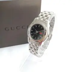 箱付き グッチ GUCCI シェリーライン デイト 3針 黒文字盤 クオーツ