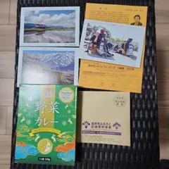長井市ふるさとフリー切符引換券とCoCo壱のレトルトカレー