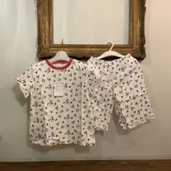 新品 アプレレクール 130 白 赤 いちご さくらんぼ フリル パジャマ