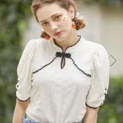 【最終値下げ】axes femme アクシーズファム　チャイナ風レーストップス