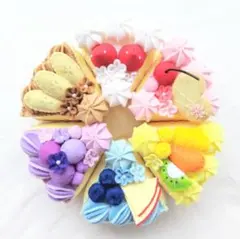 フェルト　おままごと　6種類のケーキセットNo.360