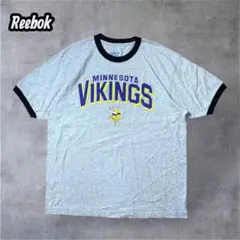 Reebok ミネソタ・バイキングス リンガーTシャツ霜降りグレー/ブラックL