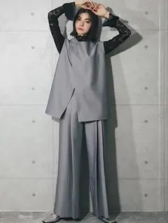 SMILE ORCHID バックジップアップアシンメトリージレ　GRAY