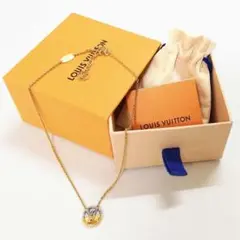 【美品】ルイヴィトン ネックレス コリエ・L to V ゴールド シルバー