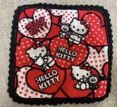 ハローキティ ハンカチタオル 赤白ストライプ　キティちゃん　黒レース　サンリオ