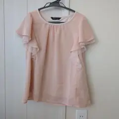 ketty フリル付きシフォン半袖トップス