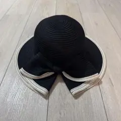麦わら帽子 ブラック × ホワイト