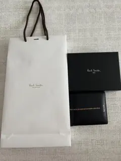 Paul Smith 二つ折り財布カードケース付 ブラック ギフトボックス付
