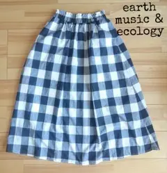 earth music & ecology チェック柄フレアスカート