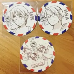 原作絵《ヘタリア》アメリカ＆イギリス　エアメール風コースター