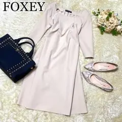 ★美品★フォクシーニューヨーク 40 半袖ワンピース ストレッチ 伸縮性