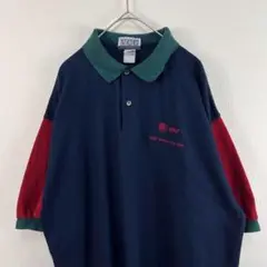 90s USA製 AT&T パネルカラー ポロシャツ ヴィンテージ 企業系