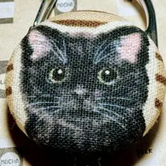 リールキーホルダーS367★ハンドメイド　REAL♡黒猫ちゃん