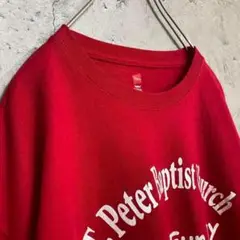 ヘインズ 古着 アメリカ輸入 Tシャツ 半袖 プリント 赤色 ノームコア XL