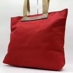 【極美品】ランセル トートバッグ 肩掛け キャンバス レッド A4収納