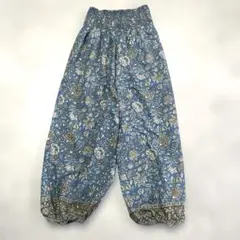 art アート・インターナショナル青色花柄サルエルパンツ