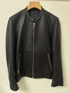 リドム LIDNM ラムレザー シングル ライダースジャケットブラック