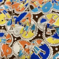 復刻30sみたいなレトロな綿プリント生地 50cm×88cm