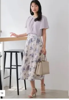 【新品タグ付き】any SiS シルエットフラワースカート サイズ1