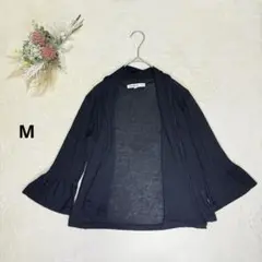 キューティーブロンド 【M】 サマーカーディガン ボタンなし 春夏 黒 日本製
