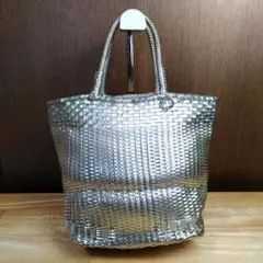 週末10%値アンテプリマイントレッチオ ワイヤーバッグ バッグシルバー22×30