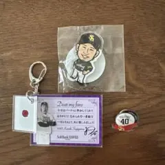 杉山一樹投手 20thアクリルスタンド＆招待状風アクリルキーホルダー＆ピンバッジ